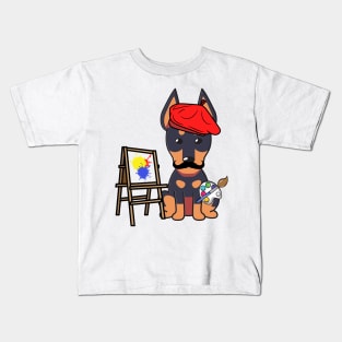 Funny alsatian is a painter Kids T-Shirt